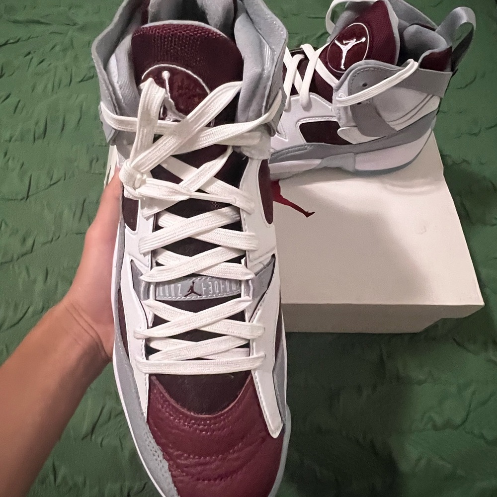 Jordan Athletic Shoes - Maroon, White, and Gray